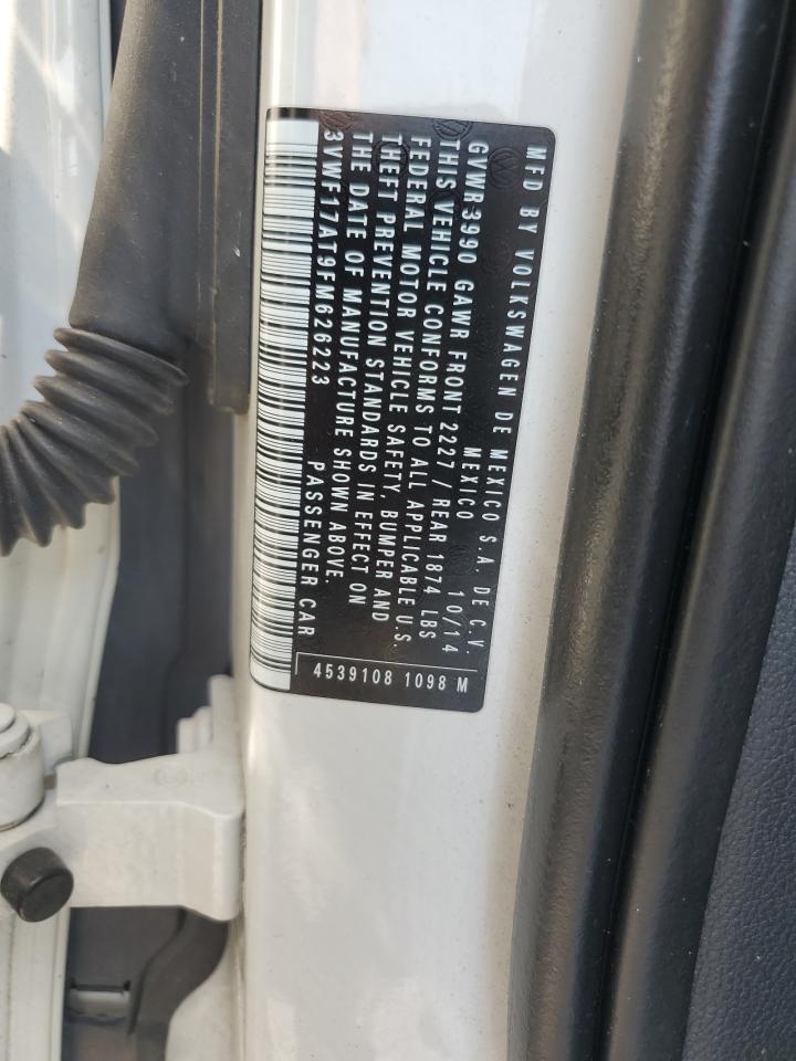 2015 Volkswagen Beetle 1.8T VIN: 3VWF17AT9FM626223 Lot: 80319985