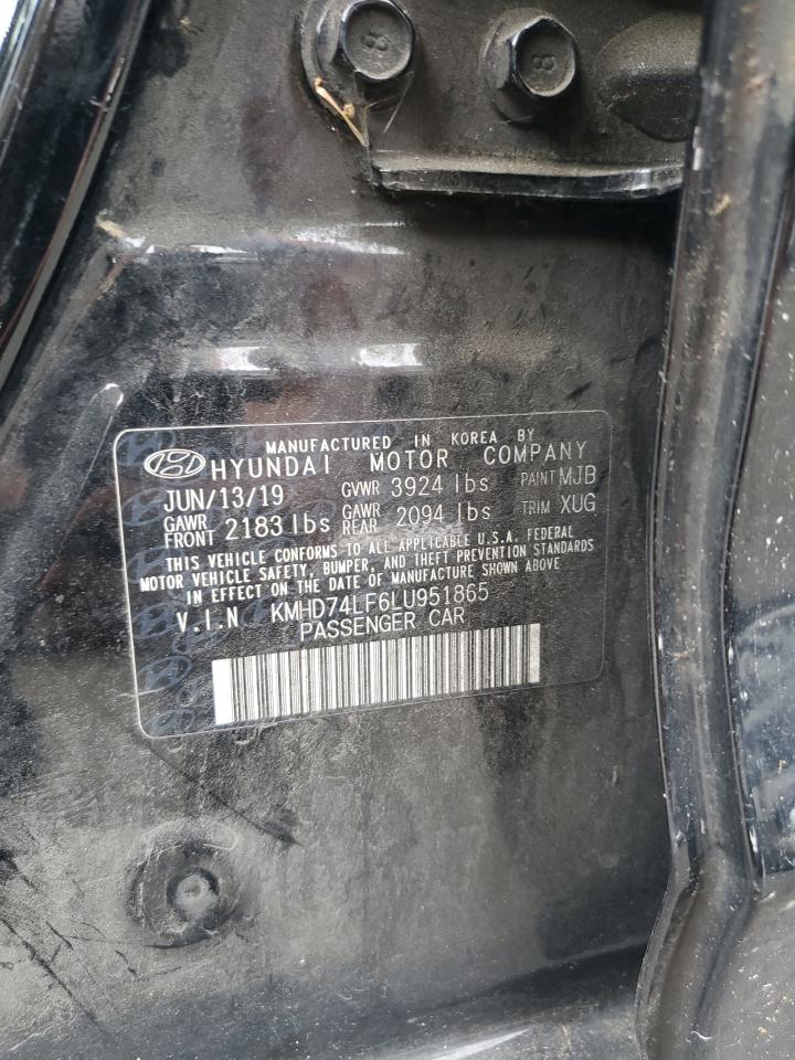 2020 Hyundai Elantra Se VIN: KMHD74LF6LU951865 Lot: 71661595