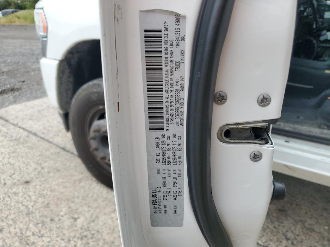 2019 Ram 3500 Tradesman VIN: 3C63RRGL5KG552820 Lot: 71067775