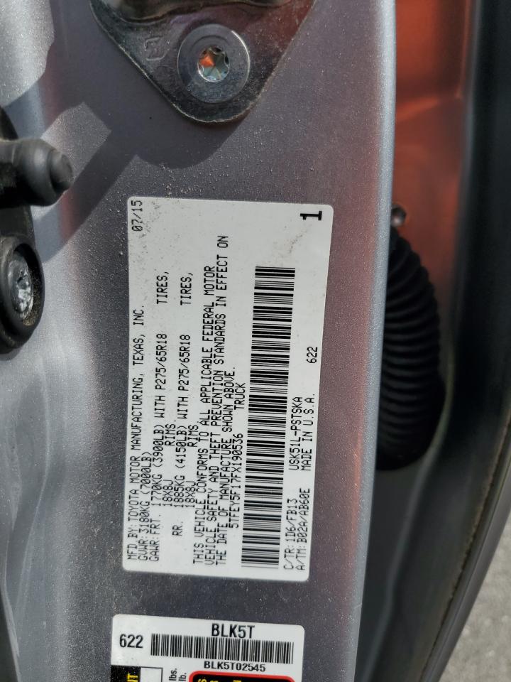 2015 Toyota Tundra Crewmax Sr5 VIN: 5TFEY5F17FX190536 Lot: 80888055