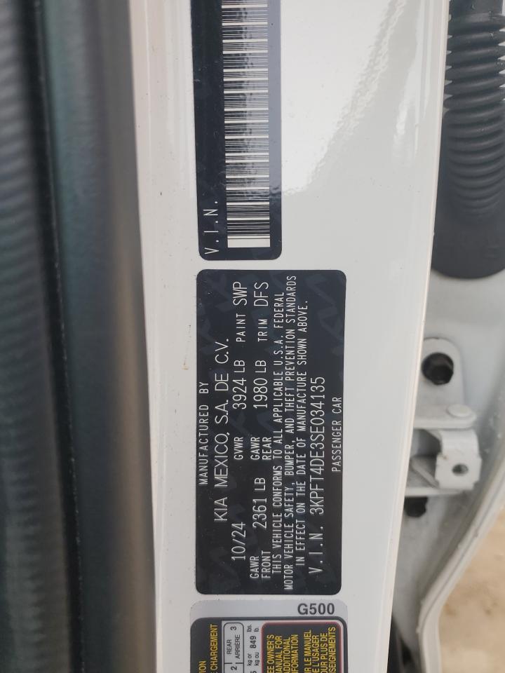 2025 Kia K4 Lx VIN: 3KPFT4DE3SE034135 Lot: 80799465