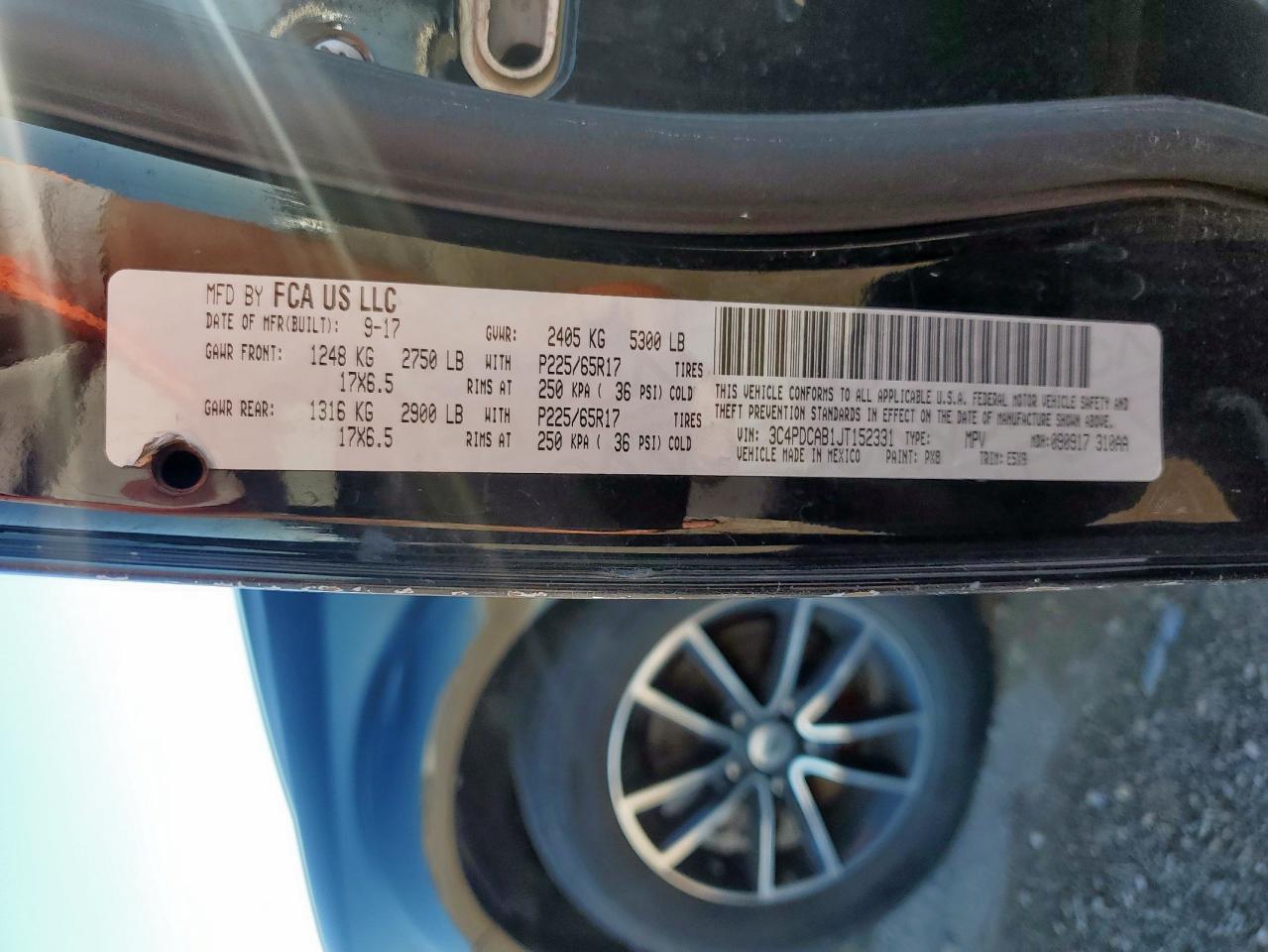 2018 Dodge Journey Se VIN: 3C4PDCAB1JT152331 Lot: 71960535