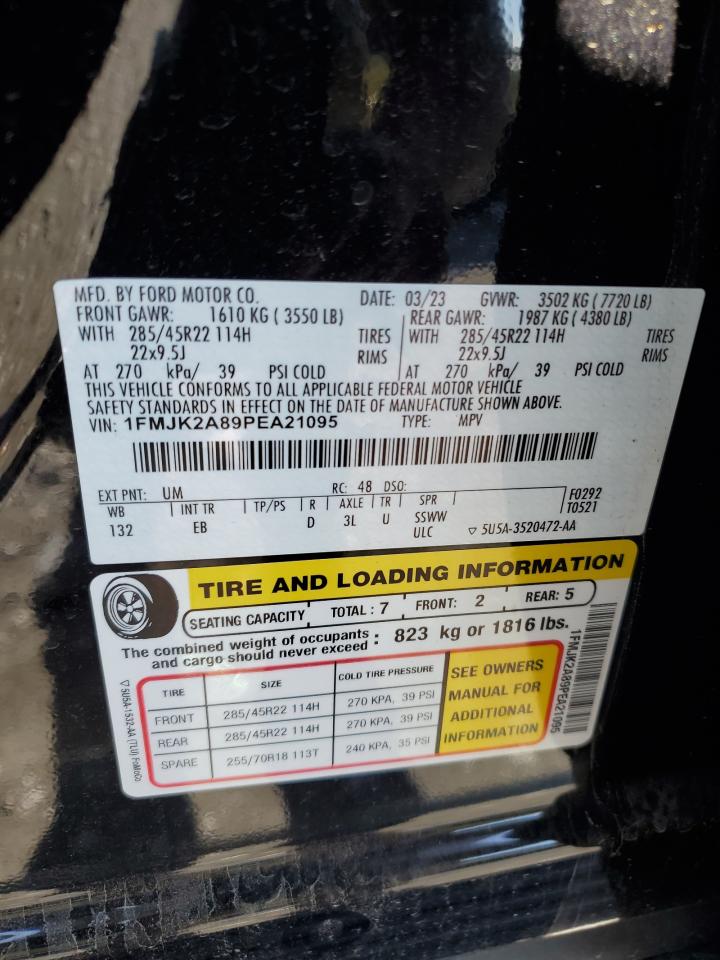 2023 Ford Expedition Max Limited VIN: 1FMJK2A89PEA21095 Lot: 84267395