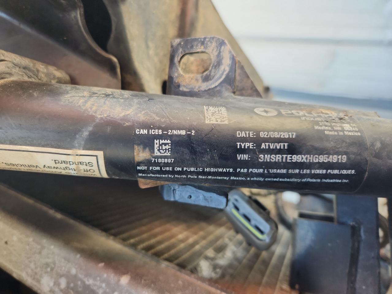 2017 Polaris Ranger Xp 1000 Eps VIN: 3NSRTE99XHG954919 Lot: 81832715