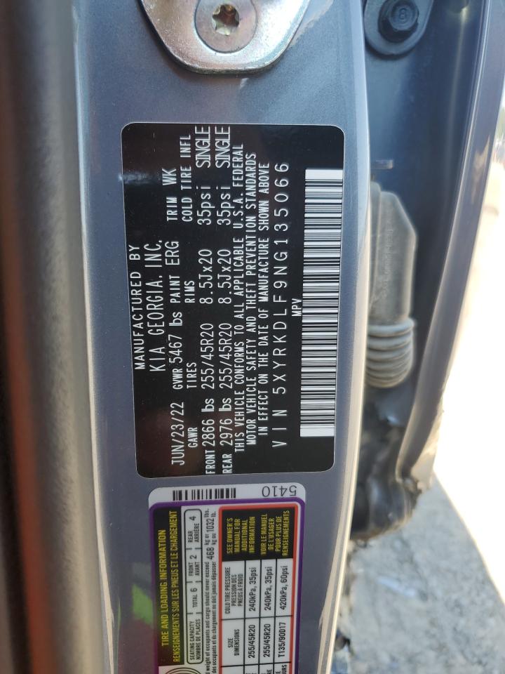 2022 Kia Sorento Sx VIN: 5XYRKDLF9NG135066 Lot: 71675195