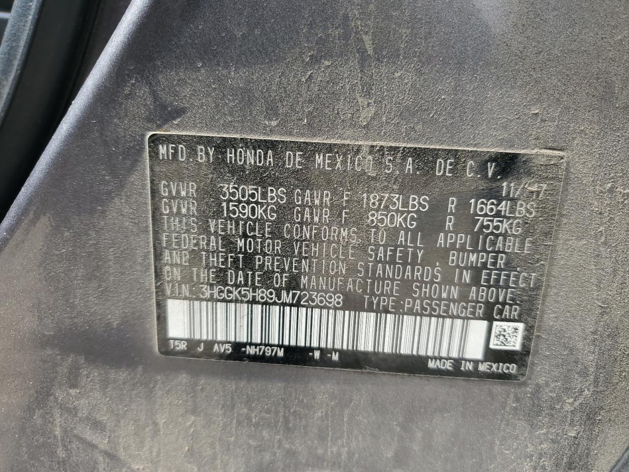 2018 Honda Fit Ex VIN: 3HGGK5H89JM723698 Lot: 71993235