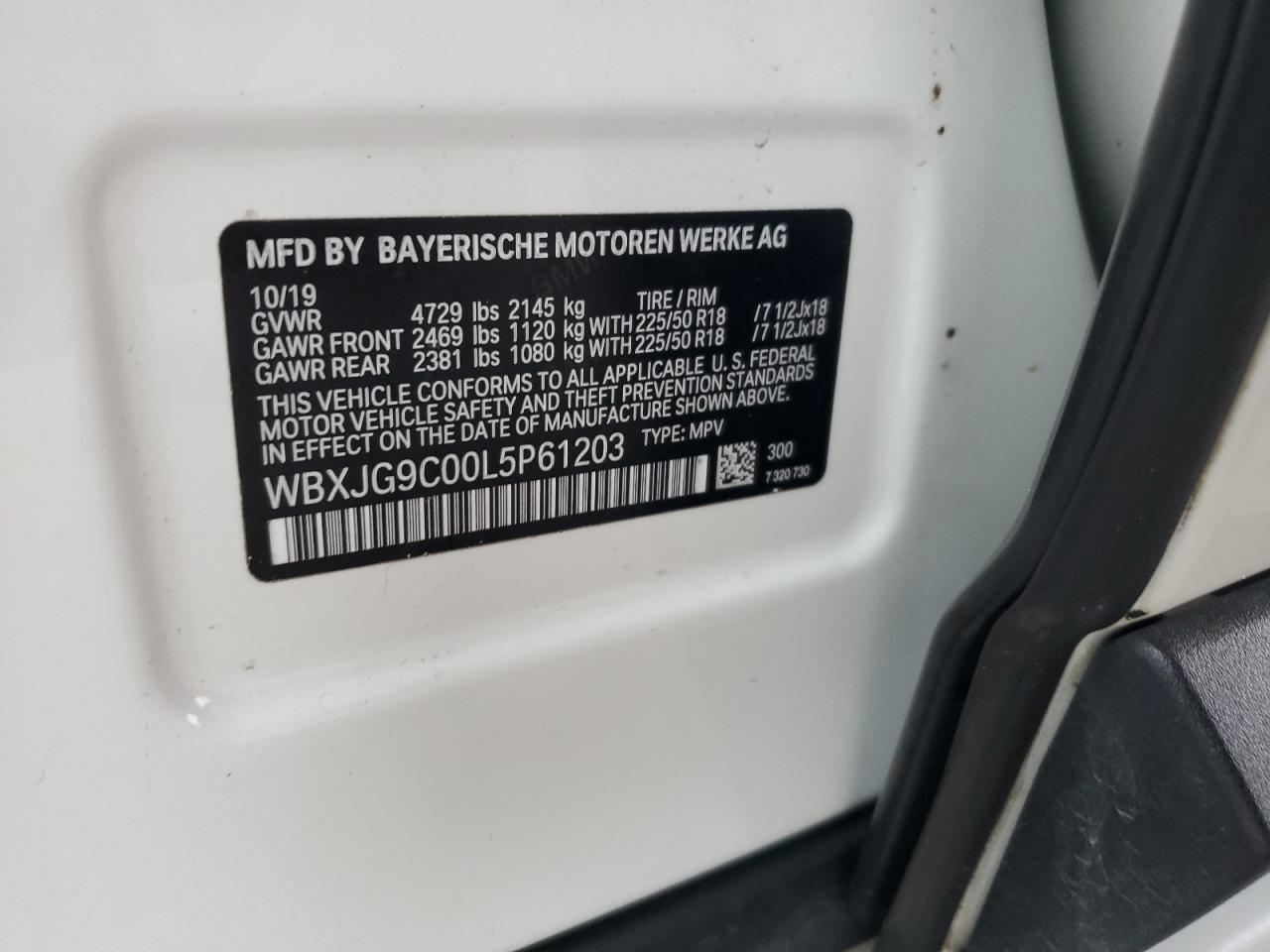 2020 BMW X1 xDrive28I VIN: WBXJG9C00L5P61203 Lot: 81846775