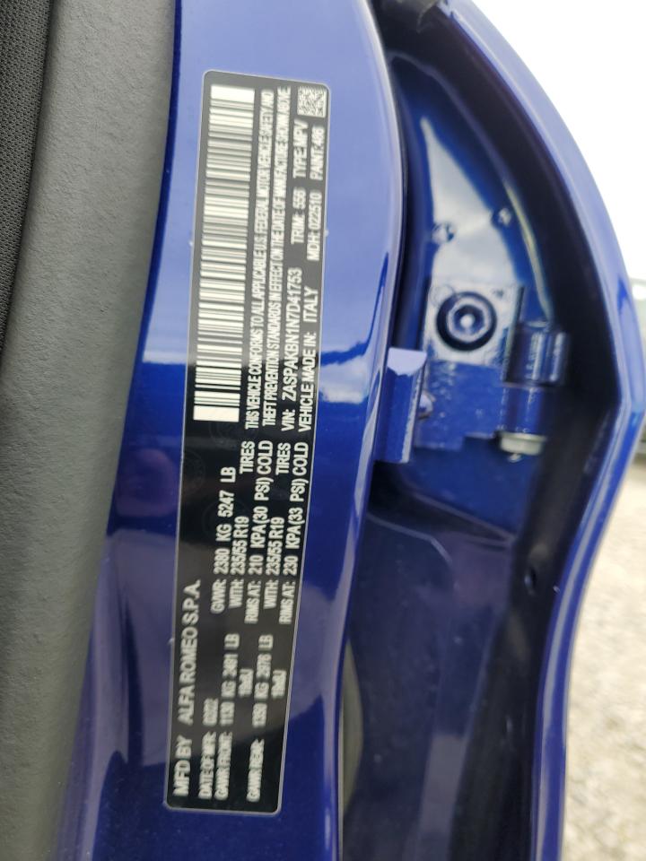 2022 Alfa Romeo Stelvio Ti VIN: ZASPAKBN1N7D41753 Lot: 81437575