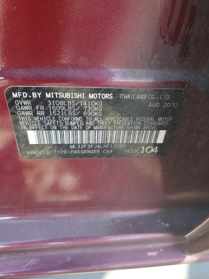2020 Mitsubishi Mirage G4 Es VIN: ML32F3FJ4LHF12090 Lot: 80375395