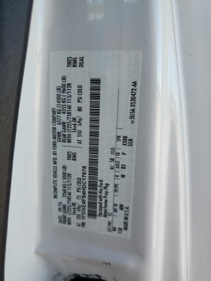 2017 Ford Econoline - Rvs Rv VIN: 1FDXE4FS4HDC17678 Lot: 71064085