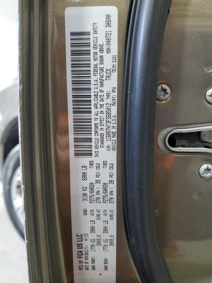 2015 Ram 1500 Laramie VIN: 1C6RR7NT3FS685012 Lot: 71435885