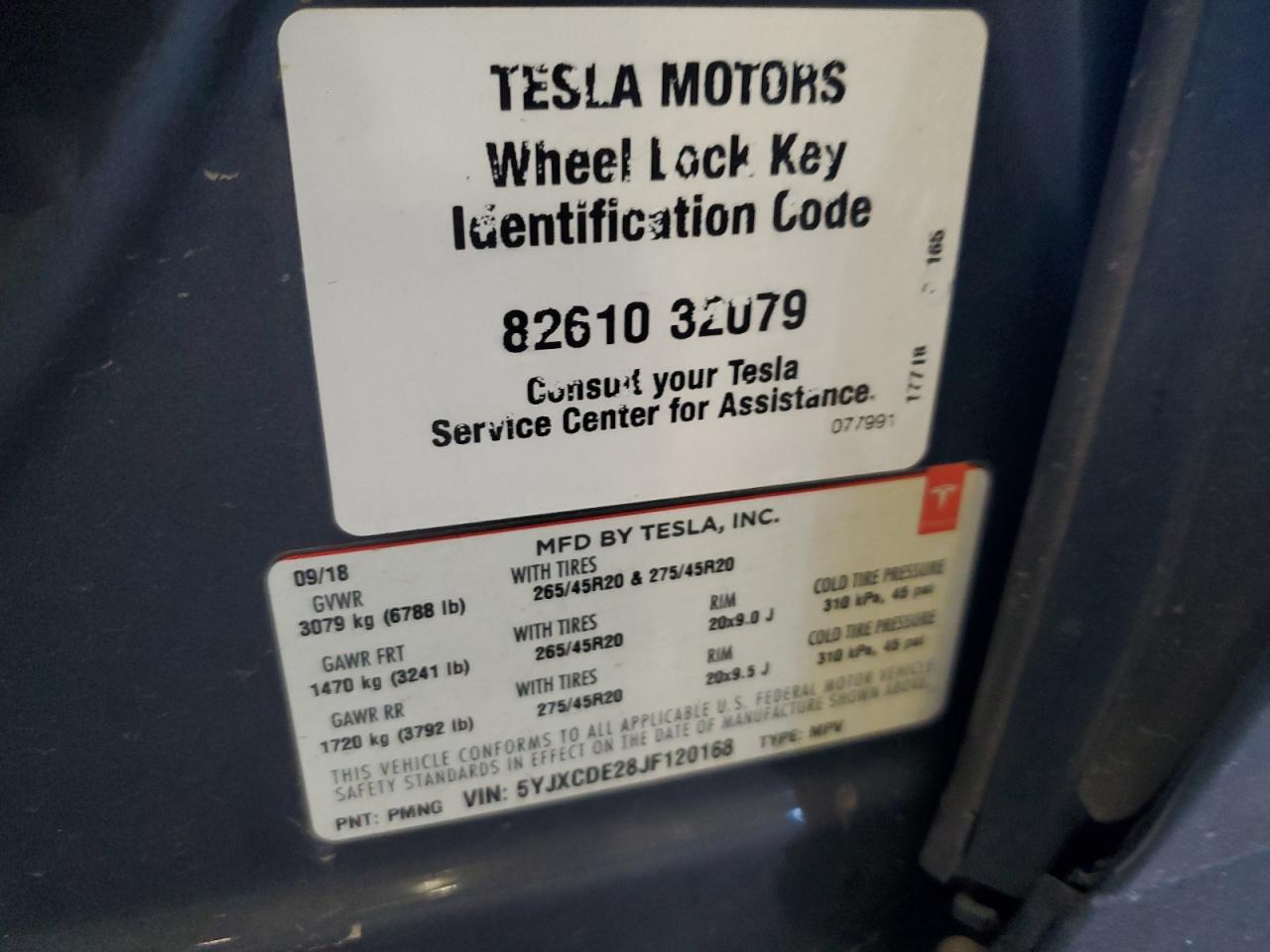2018 Tesla Model X VIN: 5YJXCDE28JF120168 Lot: 81364555
