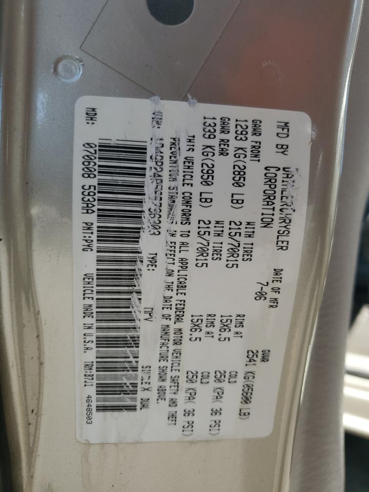 2006 Dodge Grand Caravan Se VIN: 1D4GP24R56B736303 Lot: 71738865