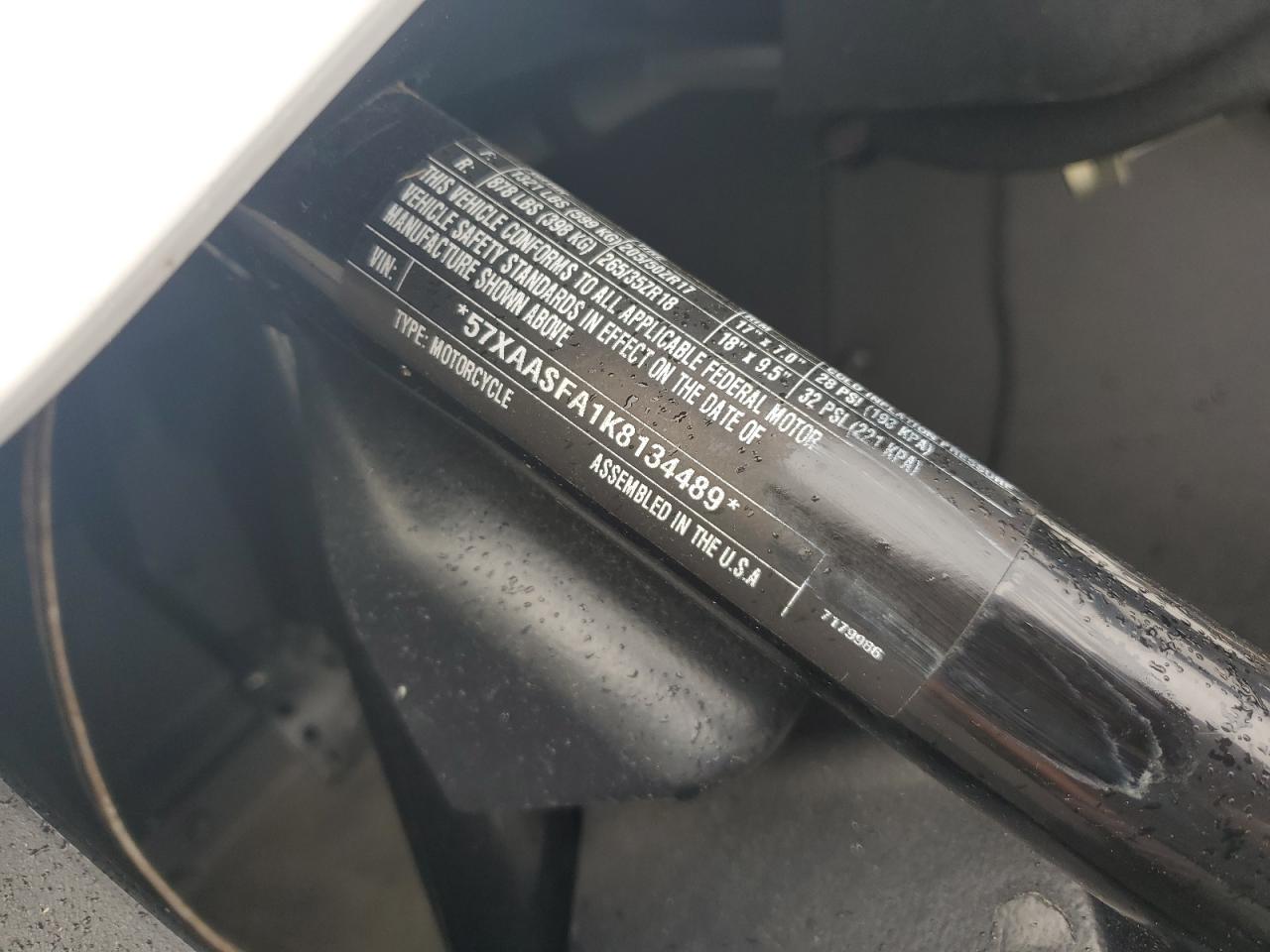 2019 Polaris Slingshot VIN: 57XAASFA1K8134489 Lot: 67812075