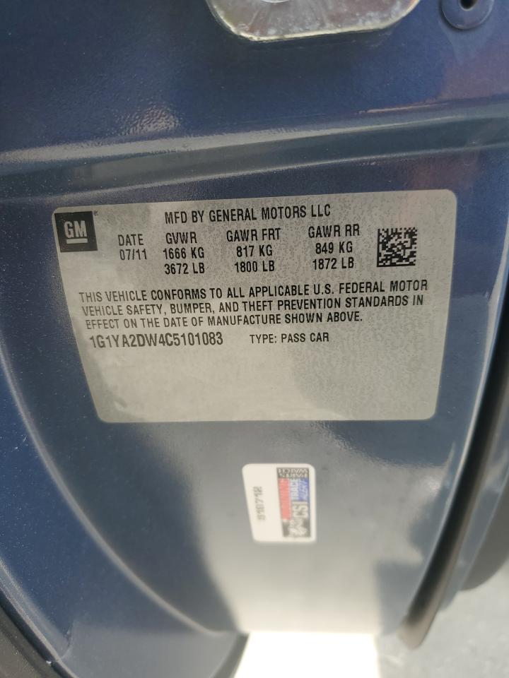 2012 Chevrolet Corvette VIN: 1G1YA2DW4C5101083 Lot: 71302225