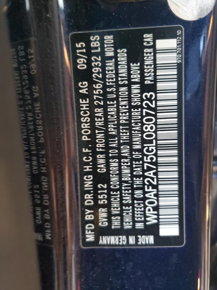 2016 Porsche Panamera Gts VIN: WP0AF2A75GL080723 Lot: 81473555