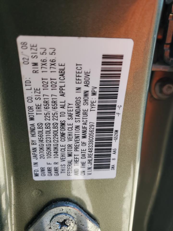 2008 Honda Cr-V Lx VIN: JHLRE48338C056297 Lot: 80253615