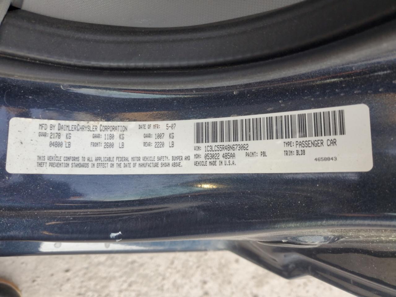 2008 Chrysler Sebring Touring VIN: 1C3LC55R48N673062 Lot: 71533185