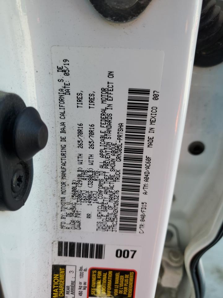 2019 Toyota Tacoma Double Cab VIN: 3TMCZ5AN2KM263276 Lot: 81008825