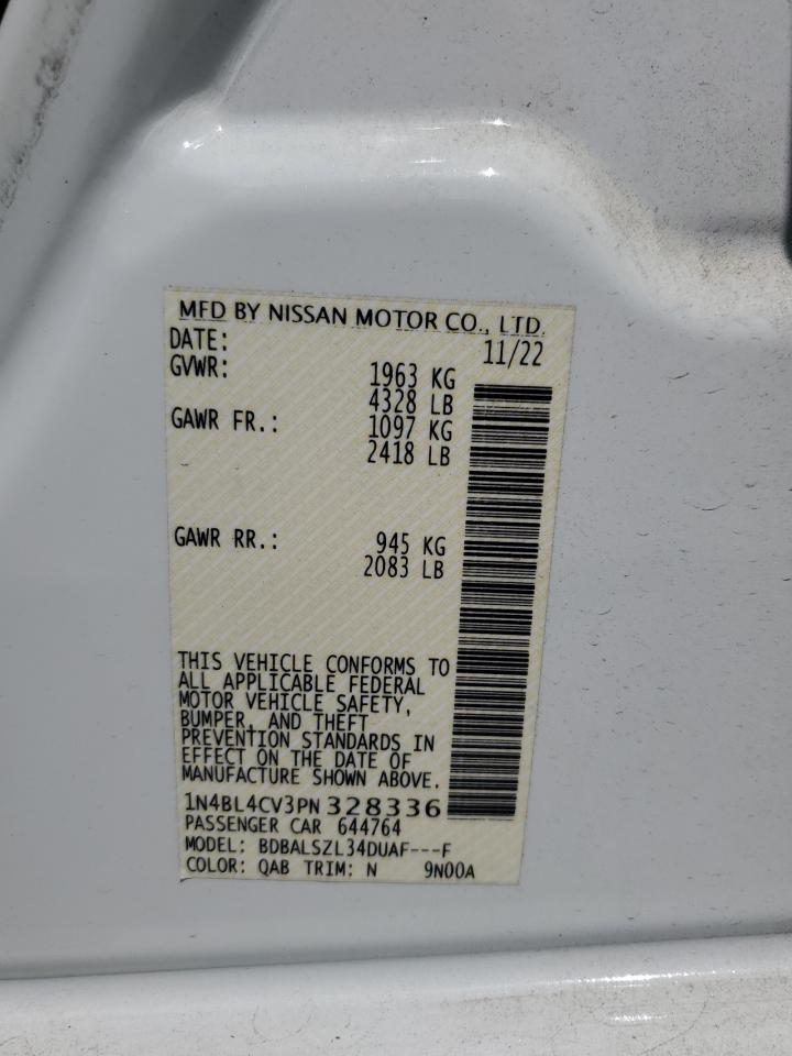 2023 Nissan Altima Sr VIN: 1N4BL4CV3PN328336 Lot: 71545215