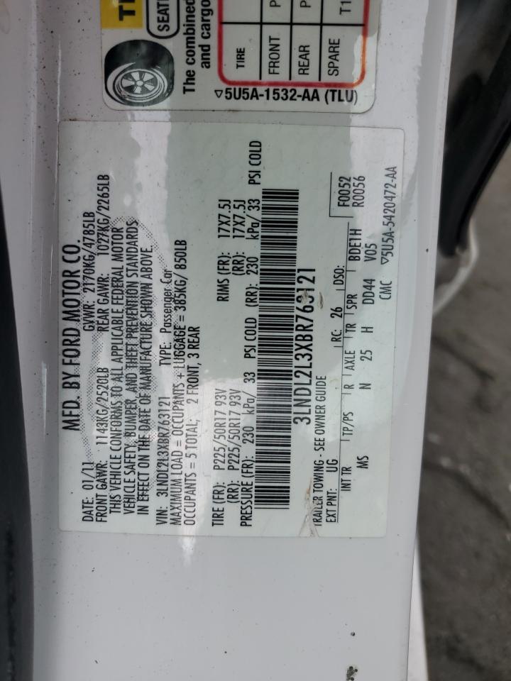 2011 Lincoln Mkz Hybrid VIN: 3LNDL2L3XBR763121 Lot: 80926855