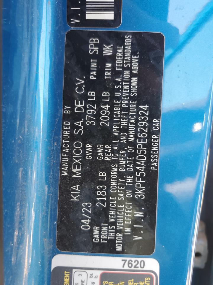 2023 Kia Forte Gt Line VIN: 3KPF54AD5PE629324 Lot: 71914015