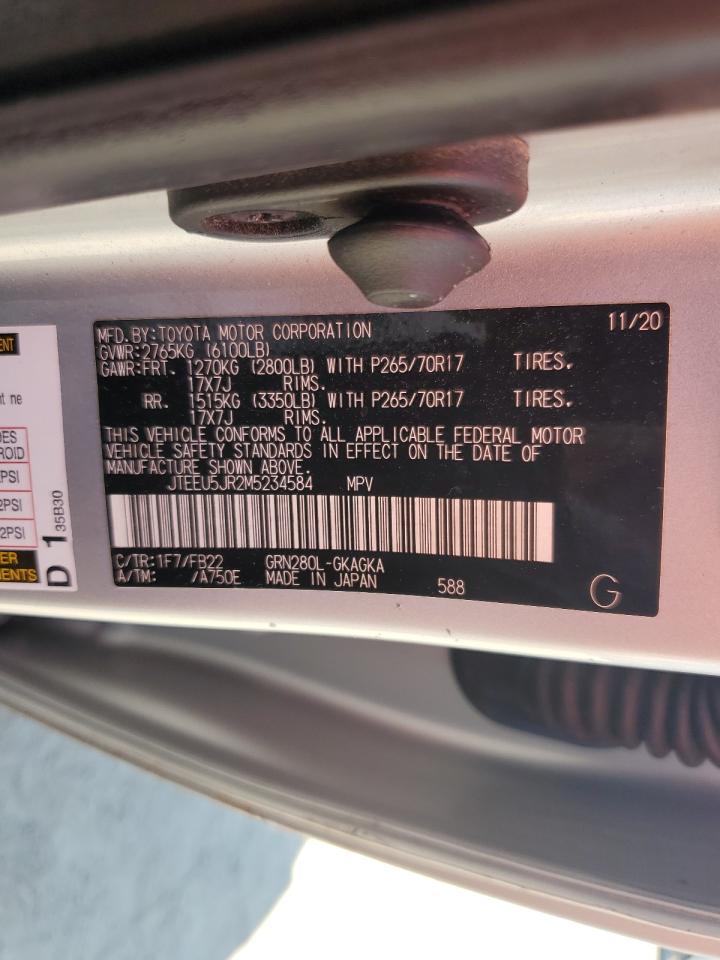 2021 Toyota 4Runner Sr5 VIN: JTEEU5JR2M5234584 Lot: 81061045