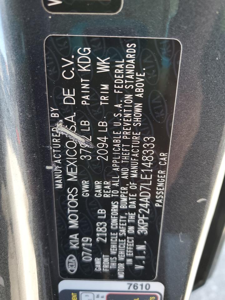 2020 Kia Forte Fe VIN: 3KPF24AD7LE148333 Lot: 82088205