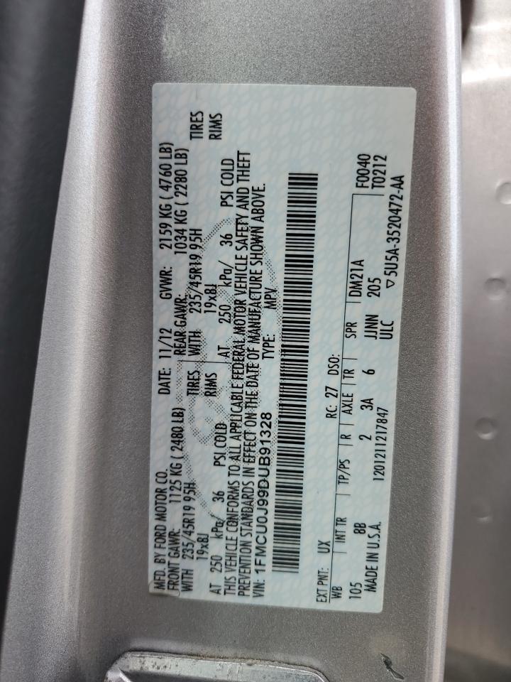 2013 Ford Escape Titanium VIN: 1FMCU0J99DUB91328 Lot: 81751935