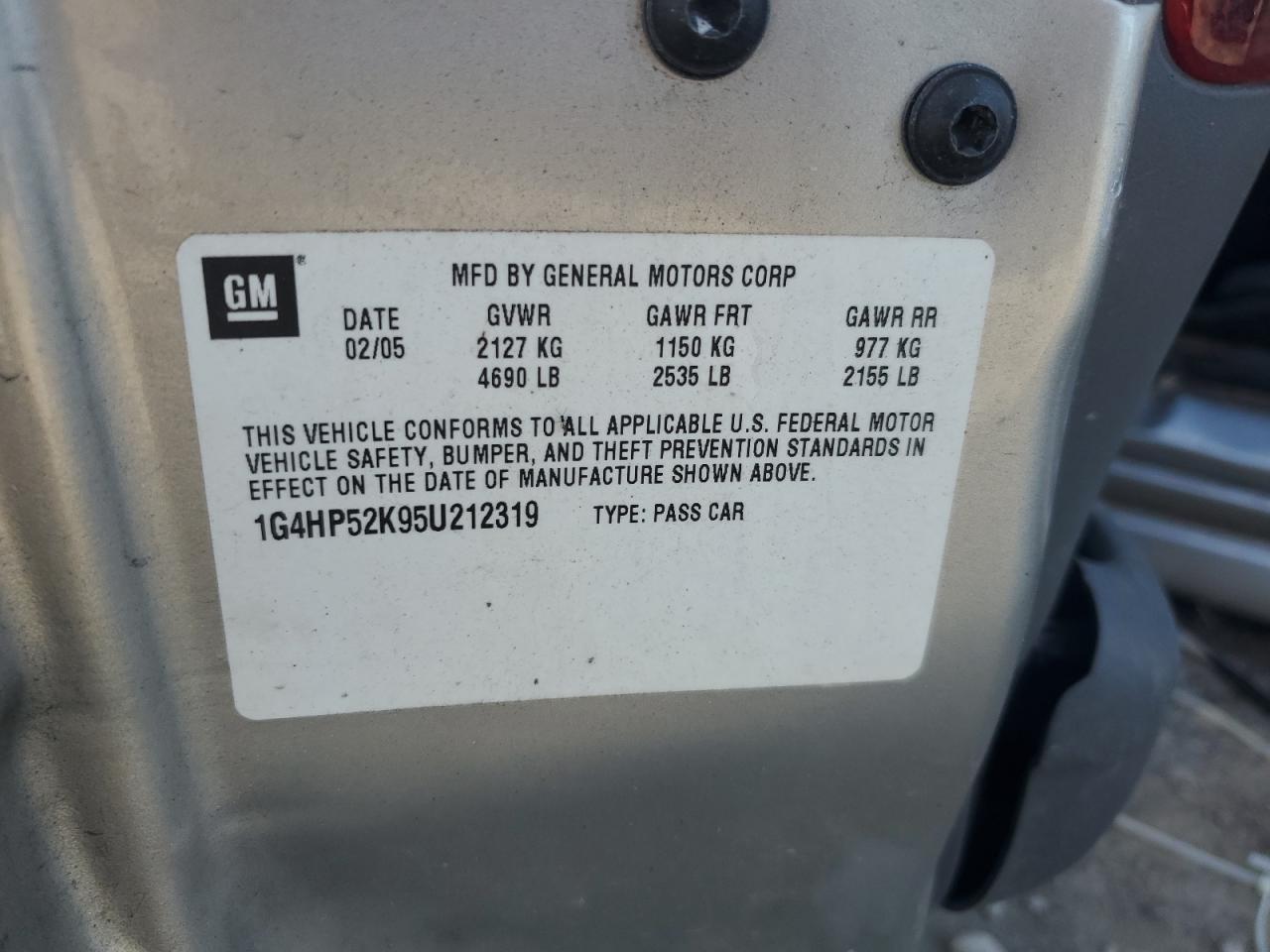 2005 Buick Lesabre Custom VIN: 1G4HP52K95U212319 Lot: 81835525