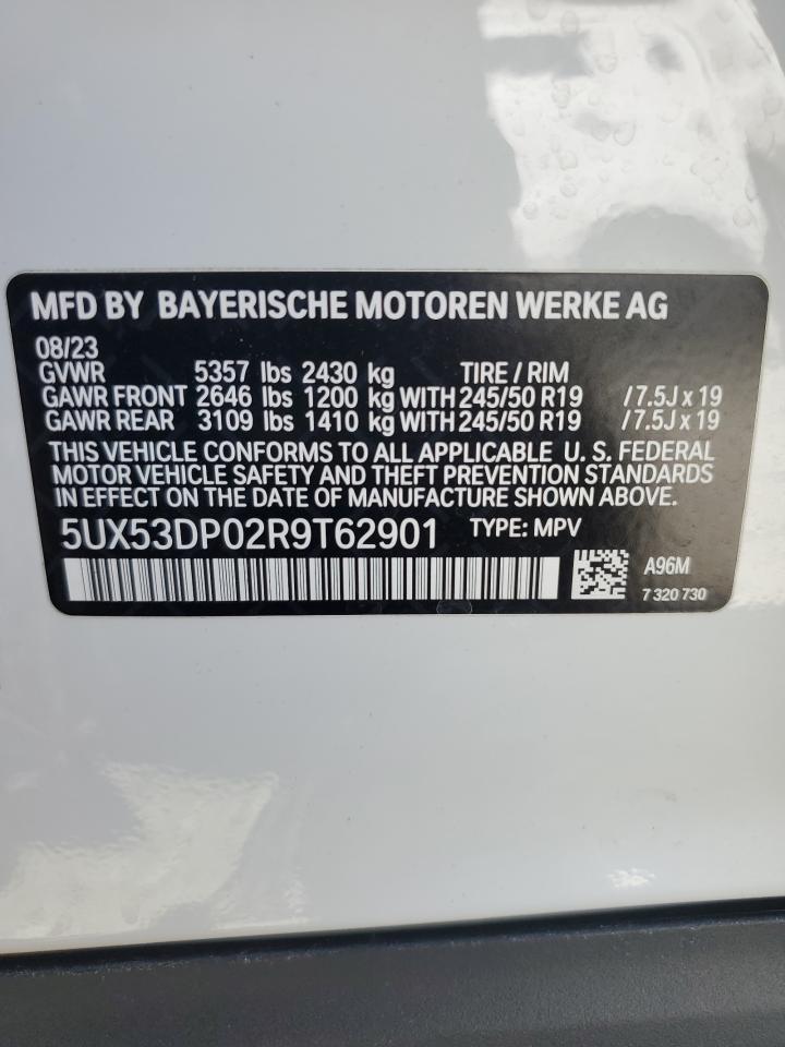 2024 BMW X3 xDrive30I VIN: 5UX53DP02R9T62901 Lot: 71774545
