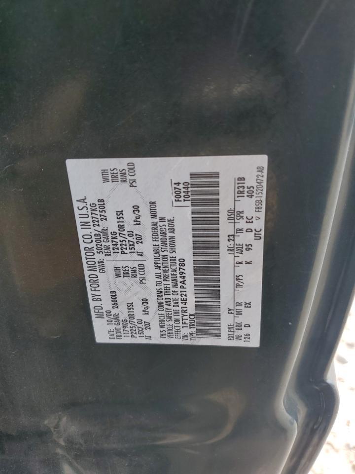 2001 Ford Ranger Super Cab VIN: 1FTYR14E21PA49780 Lot: 80714475