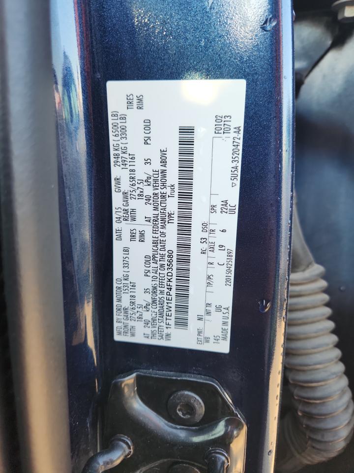 2015 Ford F150 Supercrew VIN: 1FTEW1EP4FKD35680 Lot: 83754055