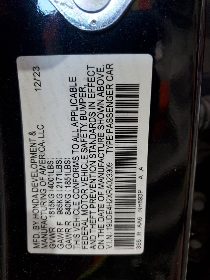 2024 Acura Integra VIN: 19UDE4H2XRA023309 Lot: 80088385