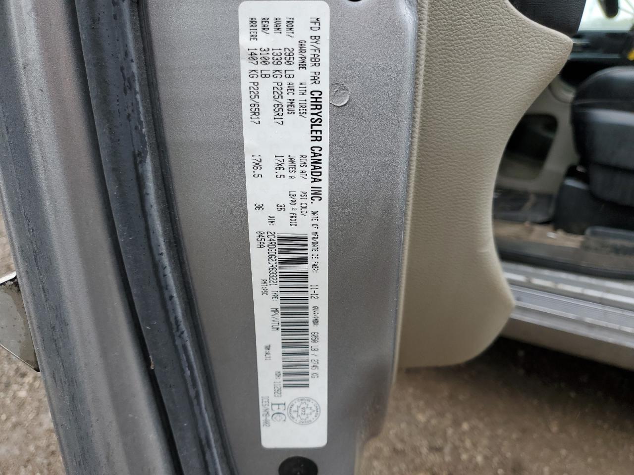 2013 Dodge Grand Caravan Crew VIN: 2C4RDGDG2DR633221 Lot: 81563535