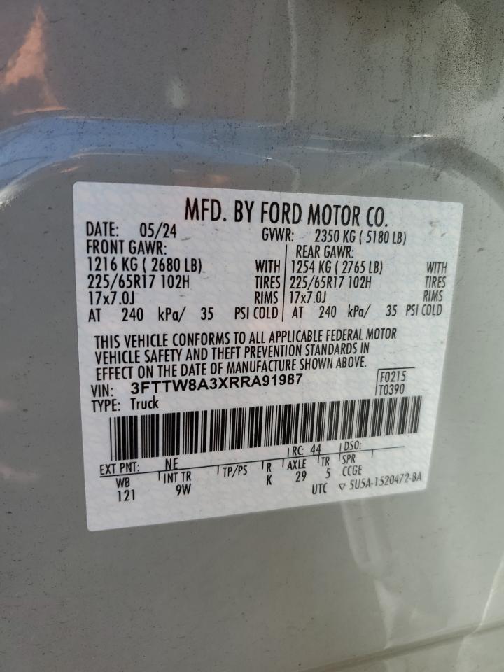 2024 Ford Maverick Xl VIN: 3FTTW8A3XRRA91987 Lot: 81982515