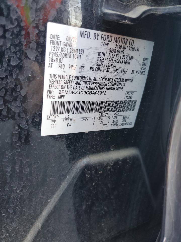 2012 Ford Edge Sel VIN: 2FMDK3JC9CBA08912 Lot: 81719515