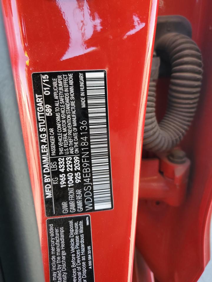 2015 Mercedes-Benz Cla 250 VIN: WDDSJ4EB9FN184136 Lot: 80909505