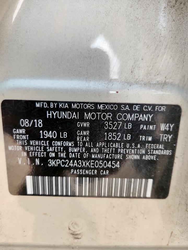 2019 Hyundai Accent Se VIN: 3KPC24A3XKE050454 Lot: 81589805