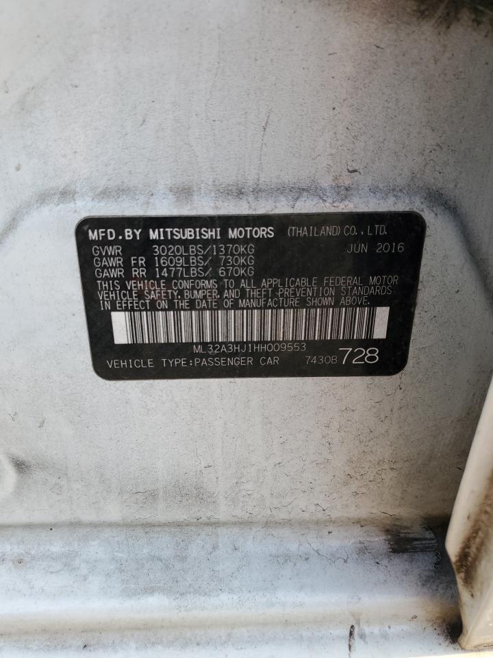 2017 Mitsubishi Mirage Es VIN: ML32A3HJ1HH009553 Lot: 80273565