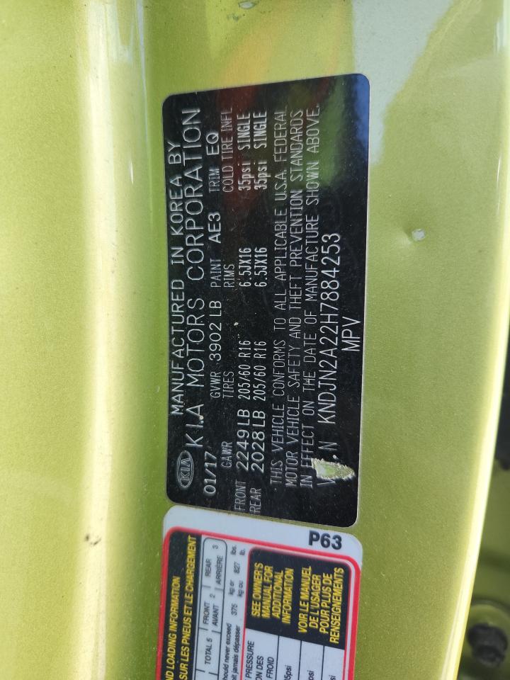 2017 Kia Soul VIN: KNDJN2A22H7884253 Lot: 81699215