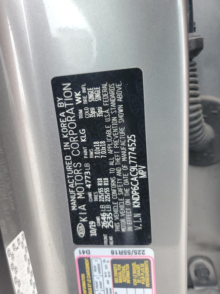 2020 Kia Sportage S VIN: KNDP6CAC9L7774525 Lot: 80607555