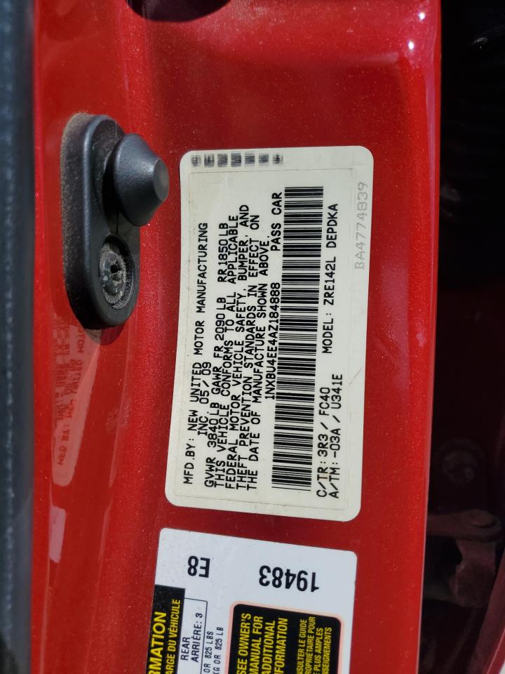 2010 Toyota Corolla Base VIN: 1NXBU4EE4AZ184888 Lot: 81234735