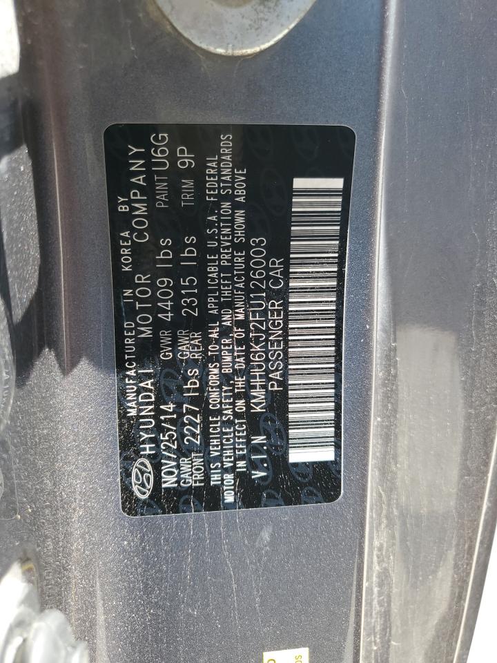 2015 Hyundai Genesis Coupe 3.8L VIN: KMHHU6KJ2FU126003 Lot: 85089605