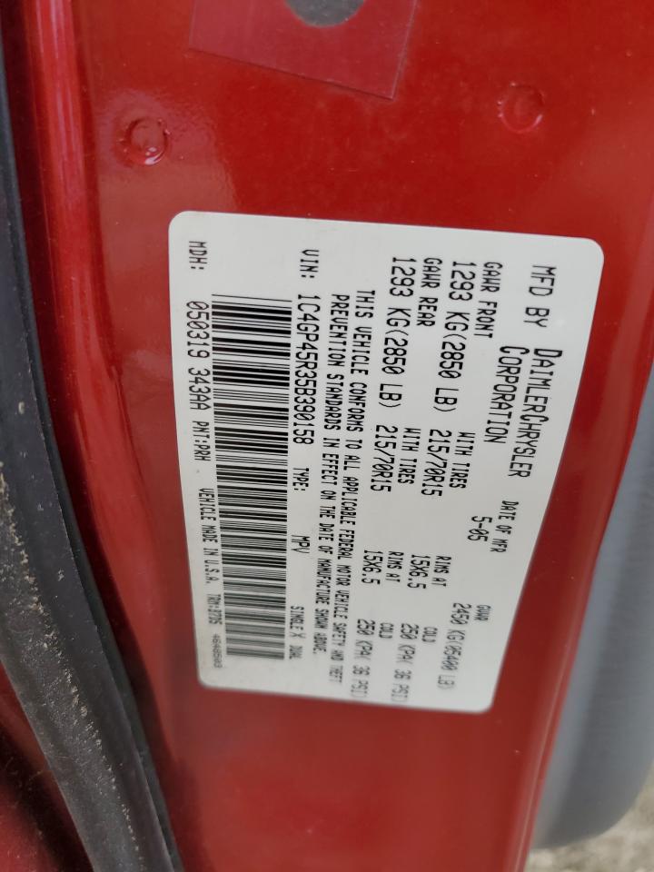 2005 Chrysler Town & Country VIN: 1C4GP45R35B390158 Lot: 84560615