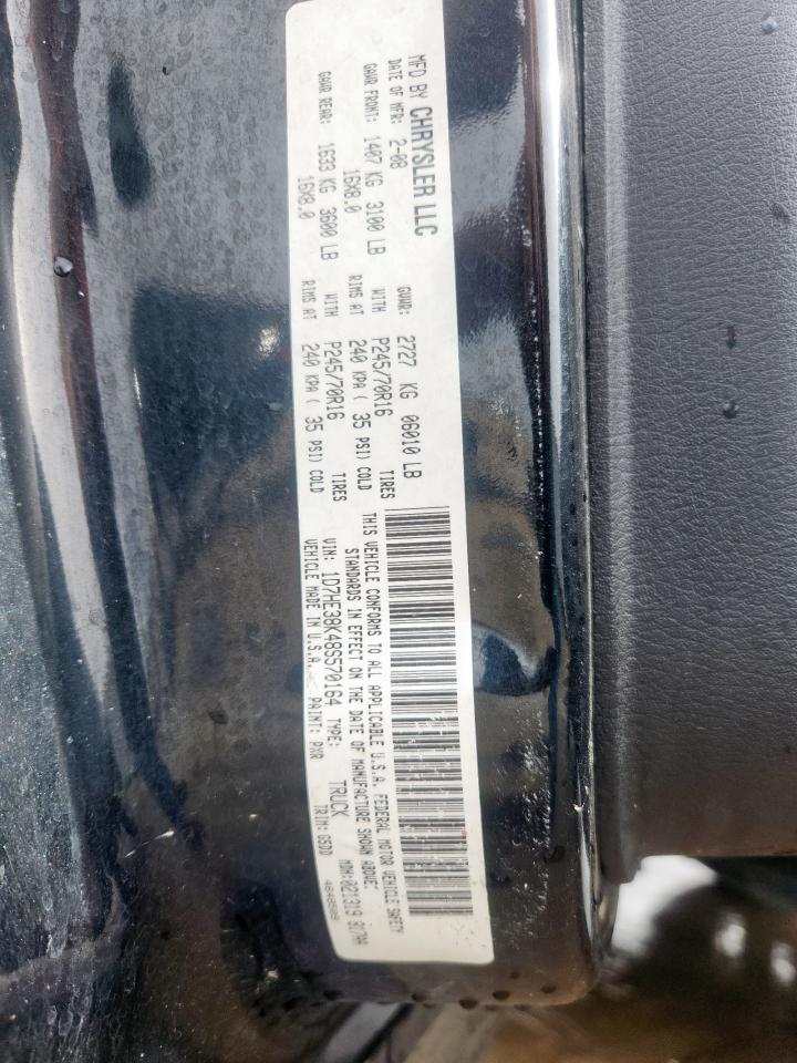 2008 Dodge Dakota Sxt VIN: 1D7HE38K48S570164 Lot: 83818675