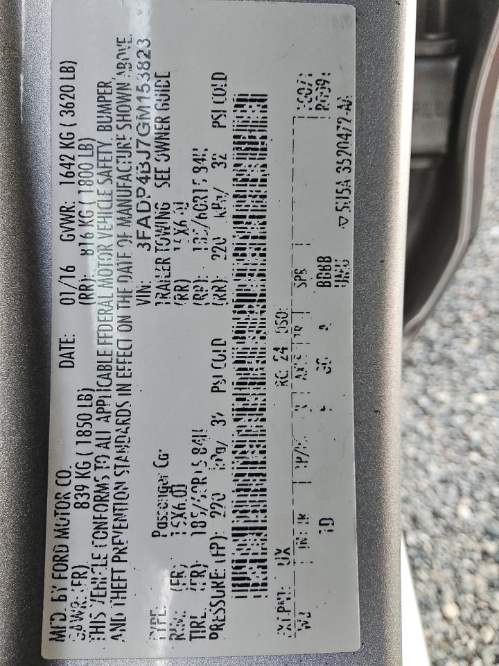 2016 Ford Fiesta Se VIN: 3FADP4BJ7GM153823 Lot: 81269155