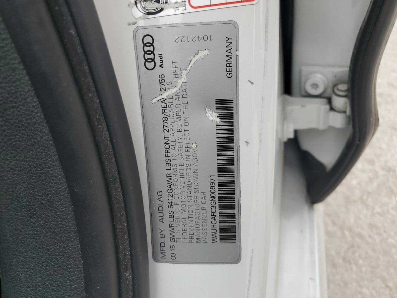 2016 Audi A6 Prestige VIN: WAUHGAFC3GN009971 Lot: 71697425