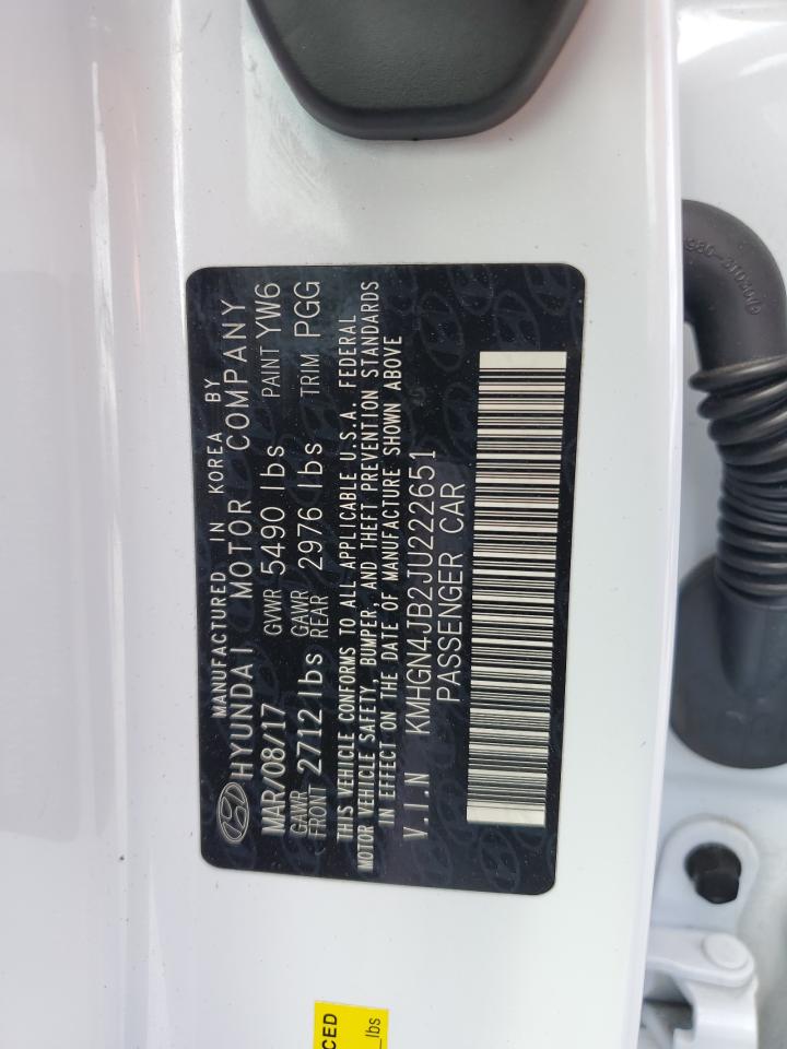 2018 Genesis G80 Sport VIN: KMHGN4JB2JU222651 Lot: 84395465