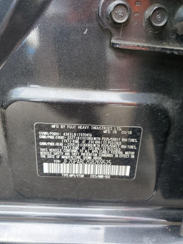 2016 Subaru Crosstrek Premium VIN: JF2GPABC2G8269525 Lot: 81827655